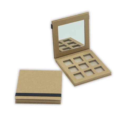 Biodegradable kraft paper mirror eyeshadow palette elastic